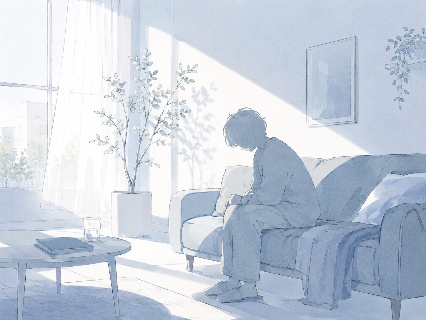 やる気が出ない朝のイメージイラスト