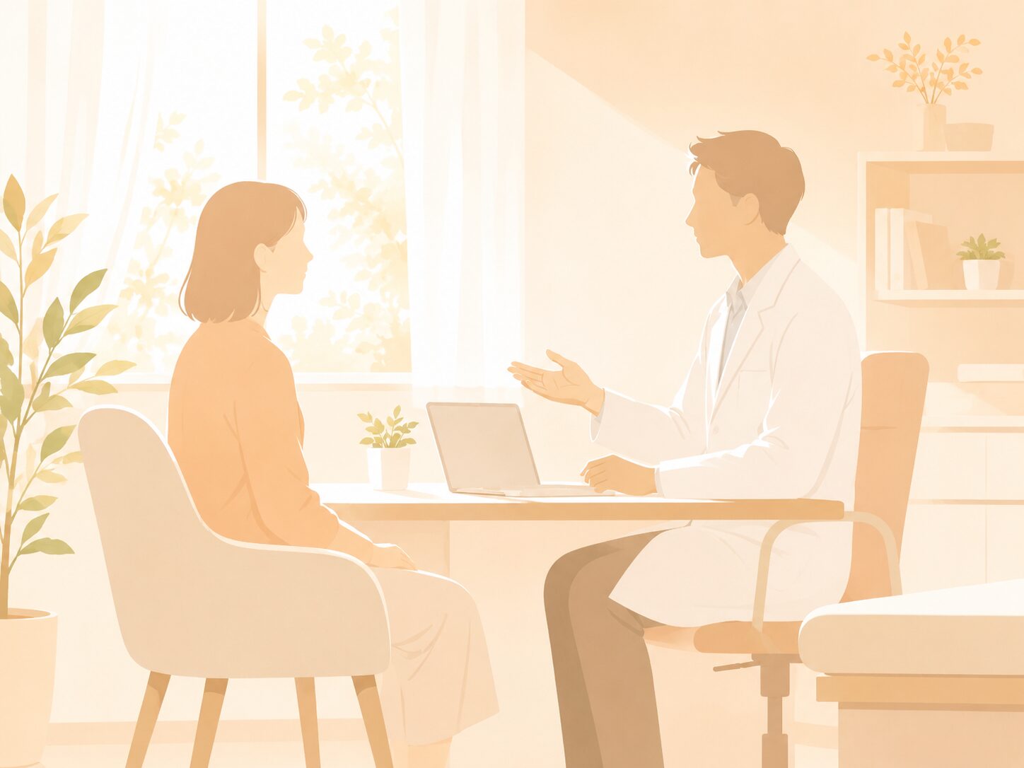 医師と患者が相談しているイラスト