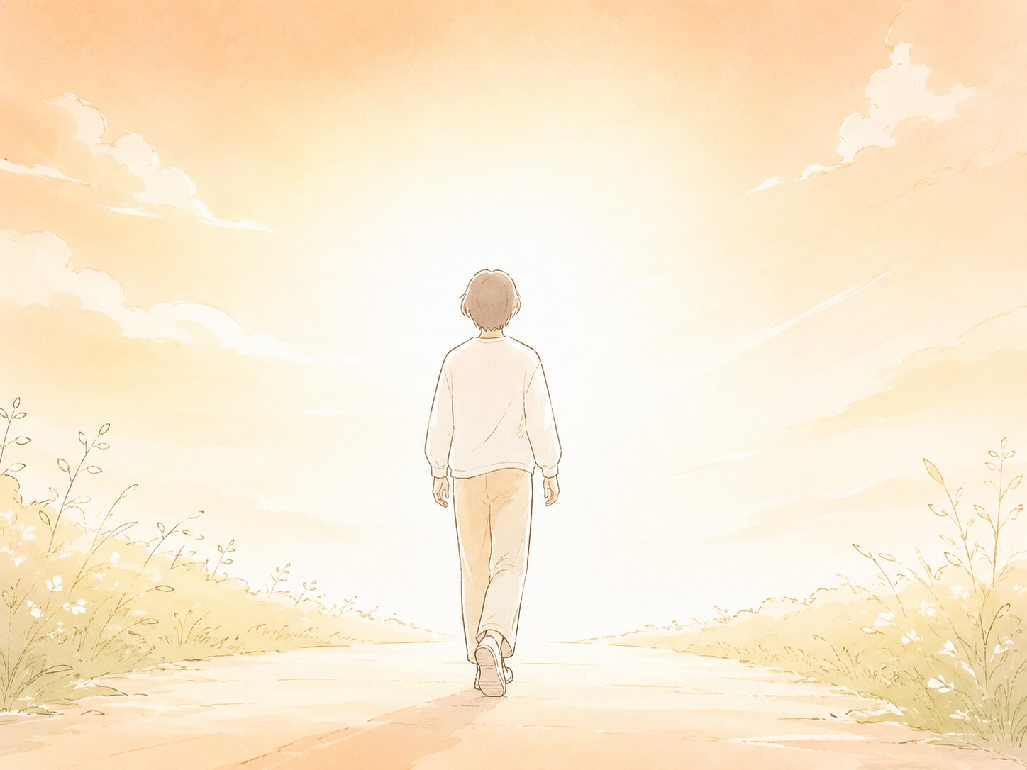 少し前に踏み出すイメージイラスト